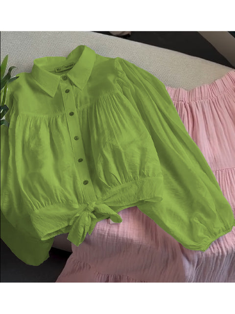 Women's Lightweight Lace-Up Long Sleeve Shirt