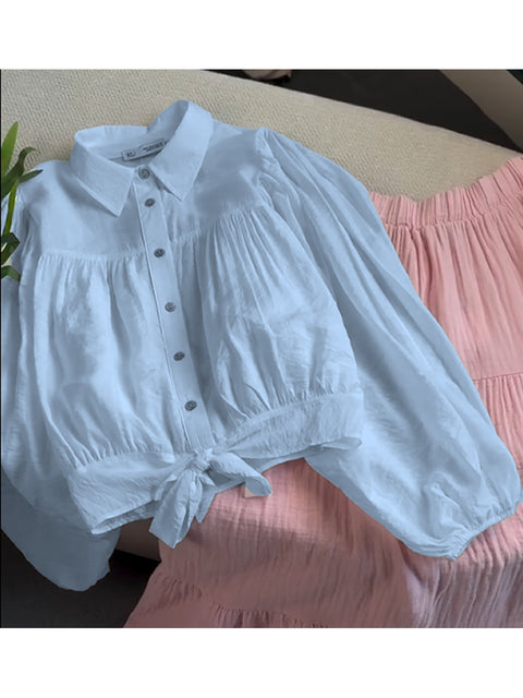 Women's Lightweight Lace-Up Long Sleeve Shirt