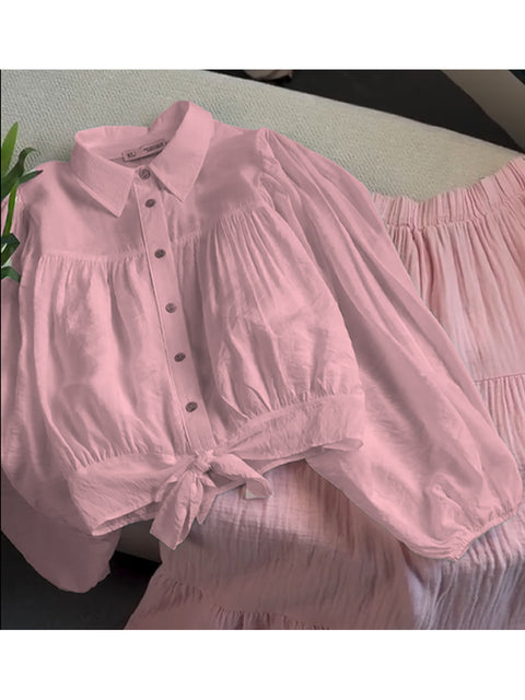 Women's Lightweight Lace-Up Long Sleeve Shirt