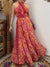 Women's Vintage Paisley Print Cotton Maxi Dress