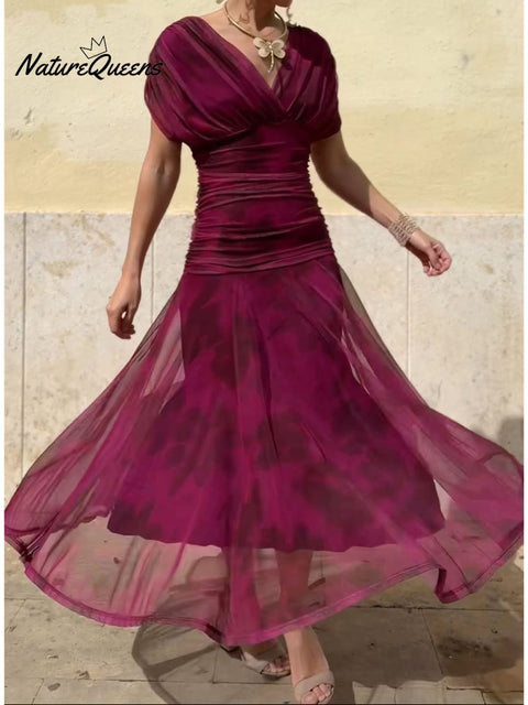 Women's Elegant Floral Print Corset Dress