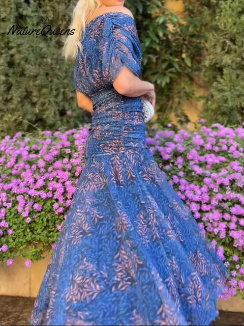 Women's Elegant Floral Print Corset Dress