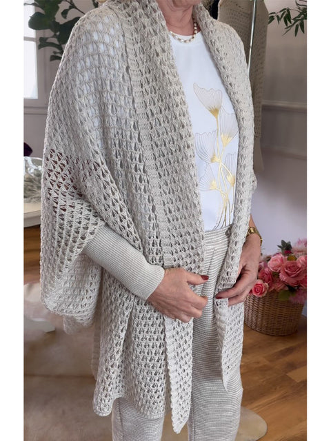Women's Hollow Batwing Sleeve Knitted Sweater