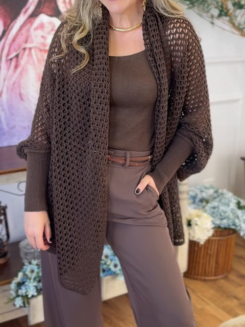 Women's Hollow Batwing Sleeve Knitted Sweater