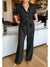 Women's Casual Cotton Long Sleeve Pocket Jumpsuit