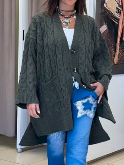 Women's Casual Wool Cardigan Sweater