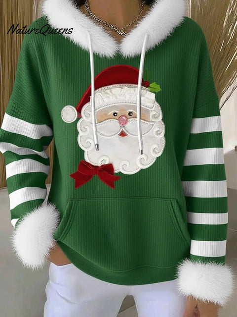 Women's Christmas Print Casual Hooded Sweatshirt