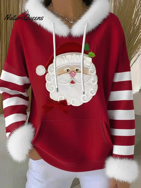 Women's Christmas Print Casual Hooded Sweatshirt