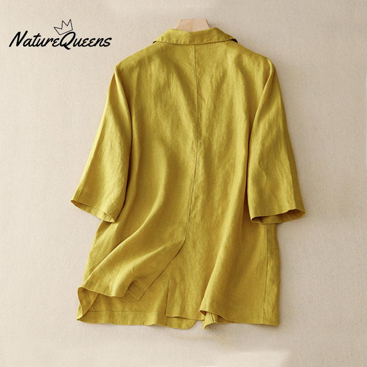 All-match casual button-down cotton linen jacket