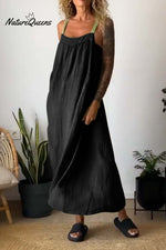 Casual loose suspender dress