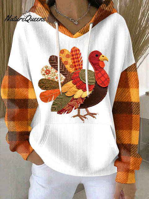 Women's Thanksgiving Print Comfort Hooded Sweatshirt