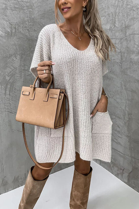 WINDY CITY POCKETED OVERSIZED KNIT SWEATER