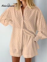 Women's European And American Shirts With Flowers Bubble Sleeve Temperament, Shorts, Shorts, Commute Design Sense