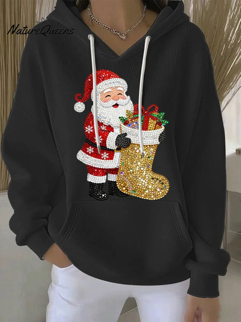 Women's Fun Santa Claus Print Sweatshirt