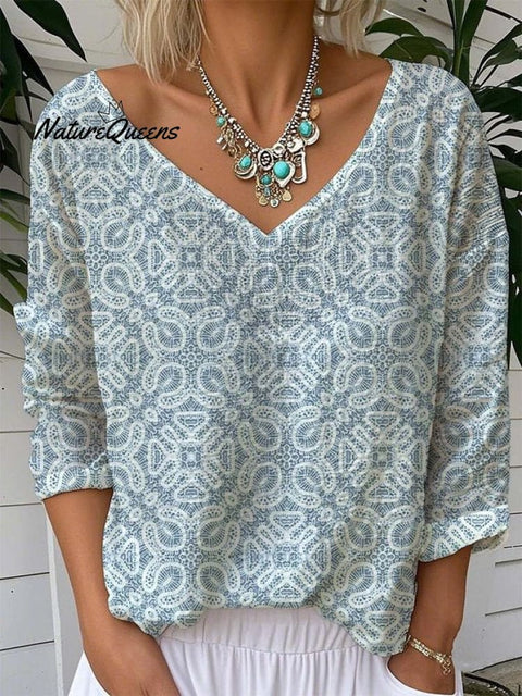 Casual Jersey V Neck Loose T-Shirt