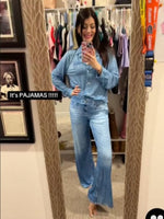 🌙 Denim Dreams Pajama Set â€?Cozy Fit, Soft Denim‐Look Loungewear for All Night Comfort 🌟