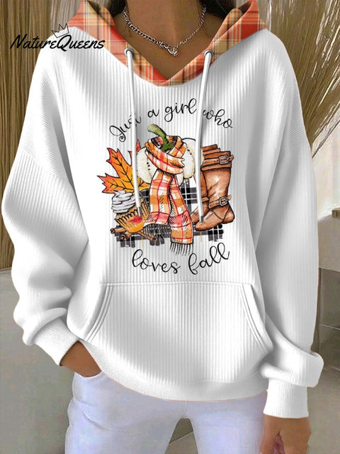 Women's Just A Girl Who Loves Fall Print Casual Sweatshirt