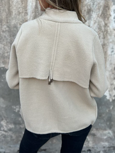 Women's Zipper Pocket Stand Collar Jacket