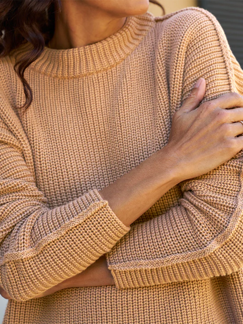 Classic Ribbed Cotton Pullover Sweater