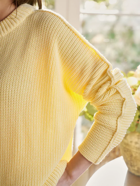 Classic Ribbed Cotton Pullover Sweater