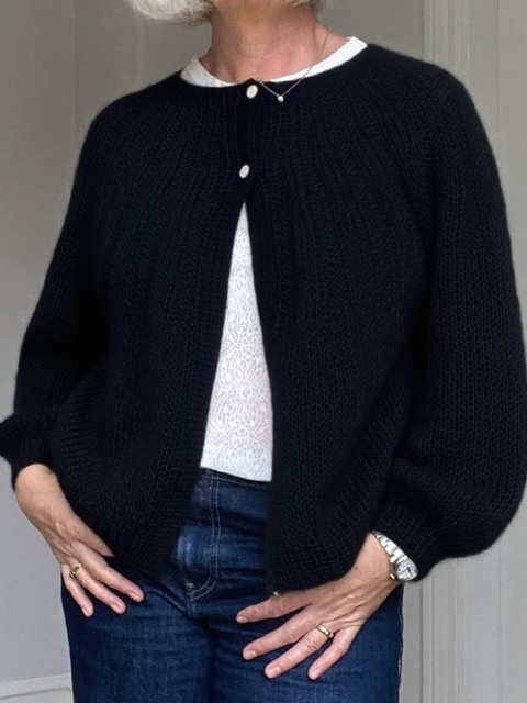 Basic Solid Color Knitted Cardigan