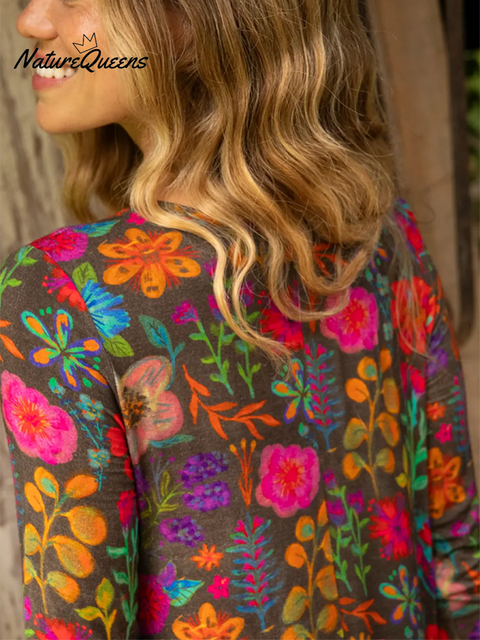 Women's Floral Print Pocket Stretch Mini Dress