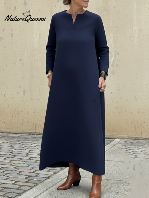Women's Elegant Simple Solid Color A-line Dress