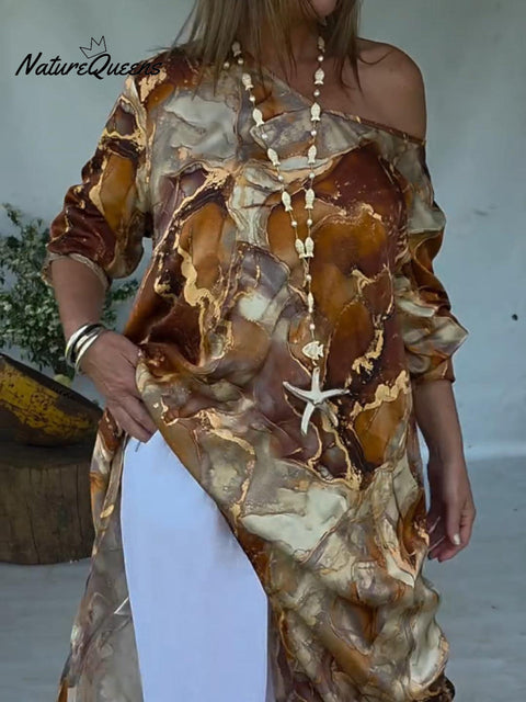 Women's Artistic Color Printed Irregular Hem Top