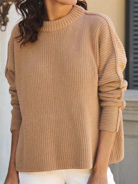 Classic Ribbed Cotton Pullover Sweater