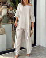 Cotton Linen Casual Suit Apricot / S