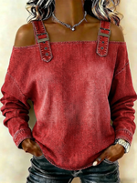 Women's sleeveless denim shirt