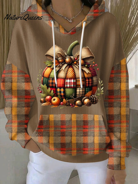 Women's Autumn Retro Pumpkin Print Sweatshirt