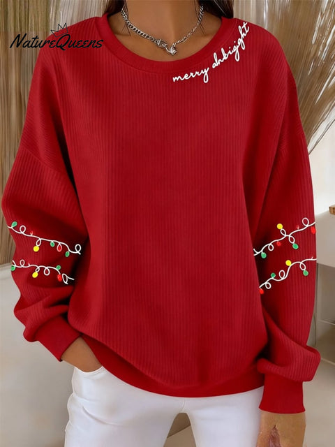 Women's Merry And Bright Print Casual Sweatshirt