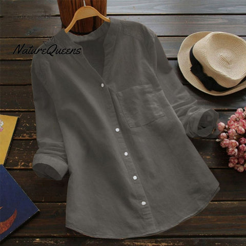 Linen Cotton Casual Loose Shirt-Buy 3 Free Shipping