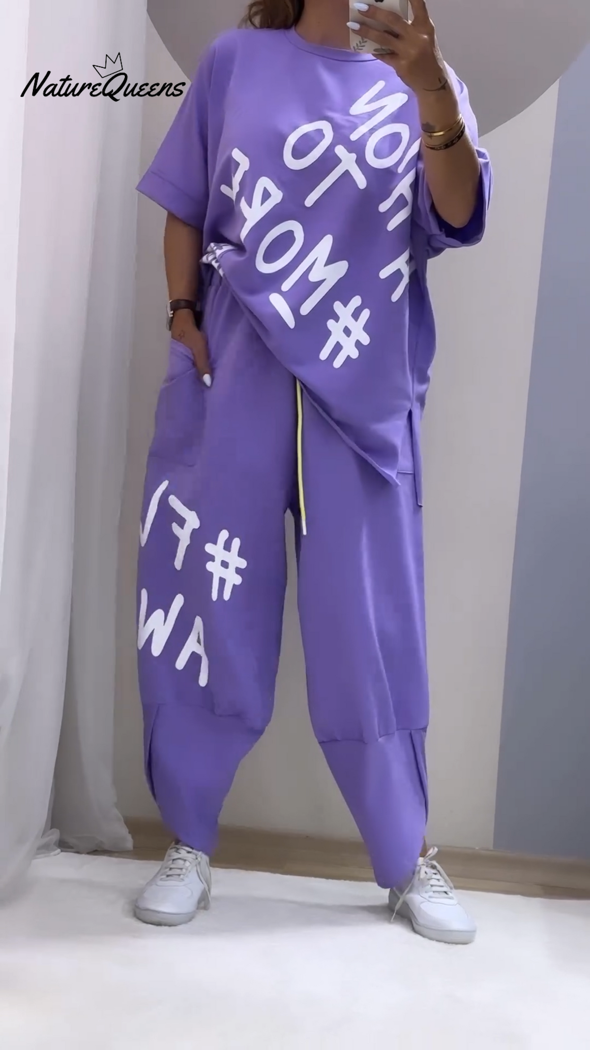 Casual Crew Neck Printed Two Piece Suit