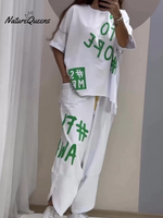 Casual Crew Neck Printed Two Piece Suit