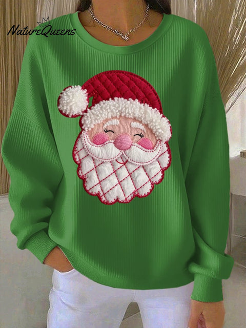Women's Retro Christmas Print Round Neck Sweatshirt