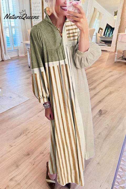 Striped Color-Block Dress