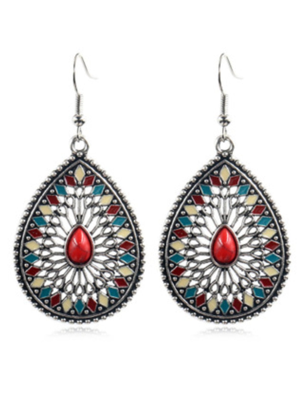 Fashion Round Cutout Flower Earrings