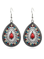 Fashion Round Cutout Flower Earrings