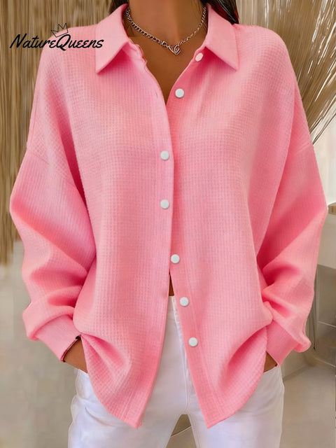Women's Casual Autumn And Winter Waffle Shirt