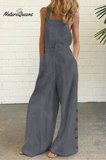 Casual Solid Buckle Square Collar Regular Jumpsuits(5 Colors)