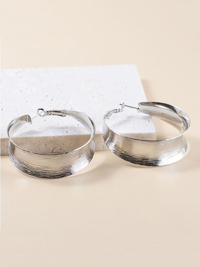 Statement Brushed Metal Party Earrings
