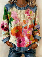 Women's Retro Floral Print Top