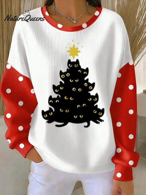 Women's Autumn Christmas Print Crew Neck Top