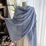 Cotton and Linen Solid Color Casual Scarf