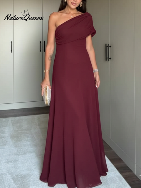 Women's Elegant Off-the-shoulder Stretch Mesh Maxil Dress