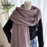 Cotton and Linen Solid Color Casual Scarf