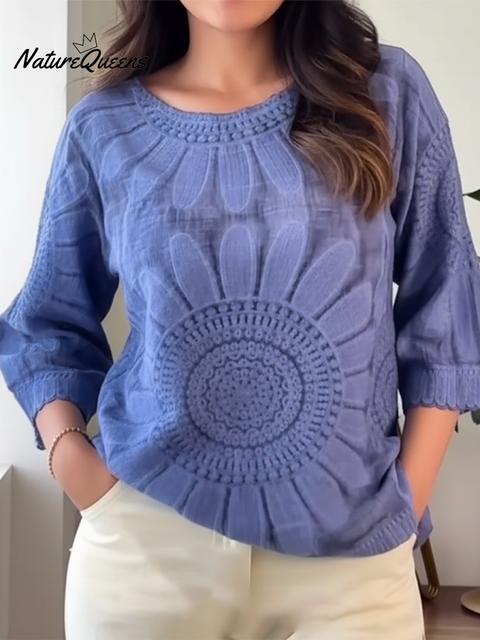 Women's Sunflower Cotton and Linen Top