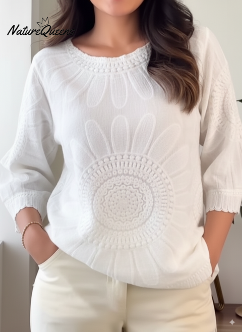 Women's Sunflower Cotton and Linen Top